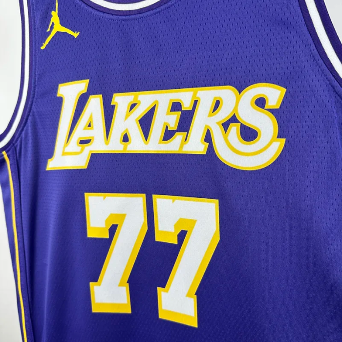 25-26 Lakers DONCIC #77 Purple Top Quality Hot Pressing NBA Jersey (Trapeze Edition) 飞人版