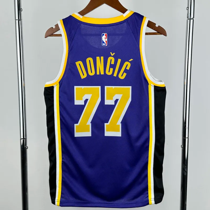 Lakers DONCIC #77 Blue Top Quality Hot Pressing NBA Jersey (Trapeze Edition) 飞人版