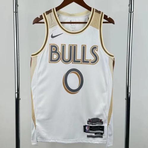 24-25 BULLS WHITE #0 White City Edition Top Quality Hot Pressing NBA Jersey