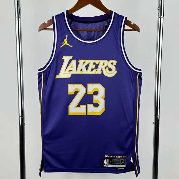 25-26 Lakers JAMES #23 Purple Top Quality Hot Pressing NBA Jersey (Trapeze Edition) 飞人版