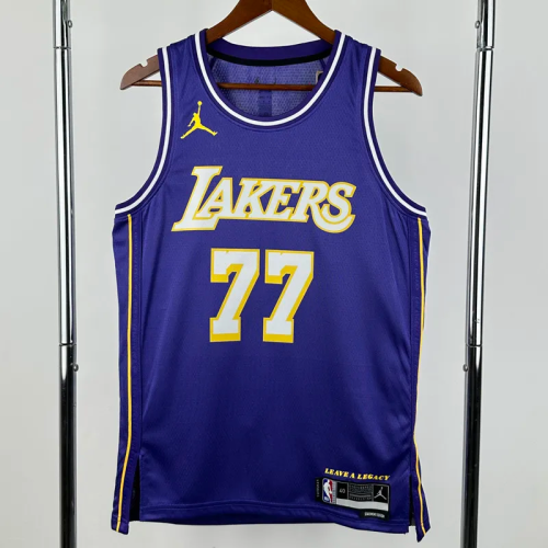 25-26 Lakers DONCIC #77 Purple Top Quality Hot Pressing NBA Jersey (Trapeze Edition) 飞人版
