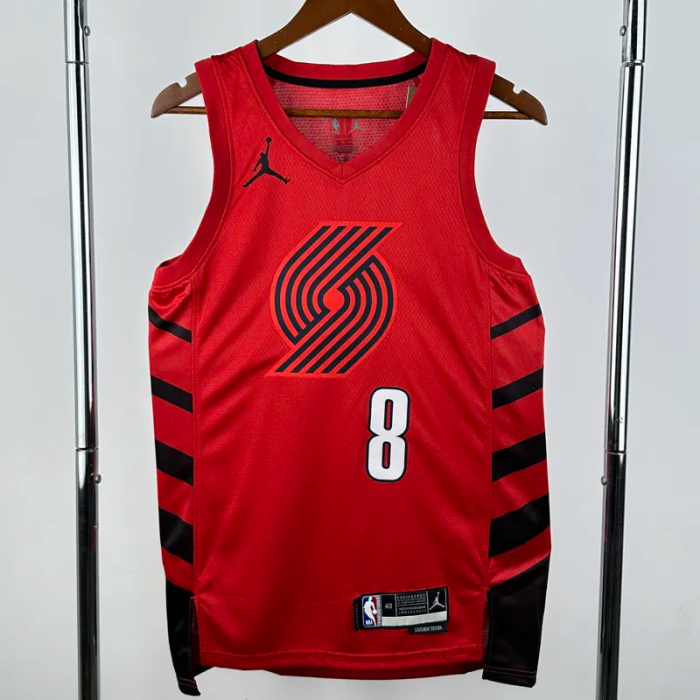 22-23 TRAIL BLAZERS AVDIJA #8 Red Top Quality Hot Pressing NBA Jersey (Trapeze Edition)飞人版