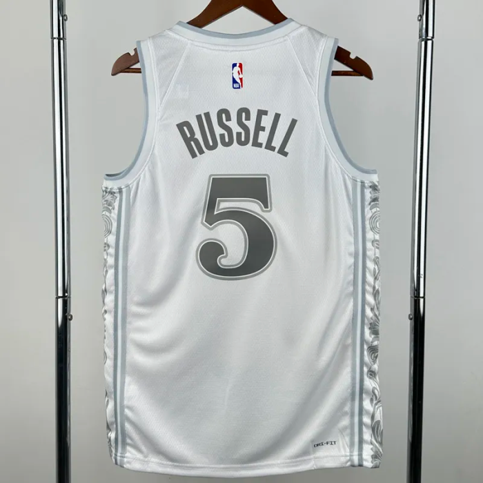 24-25 Dallas Mavericks RUSSELL #5 White City Edition Top Quality Hot Pressing NBA Jersey