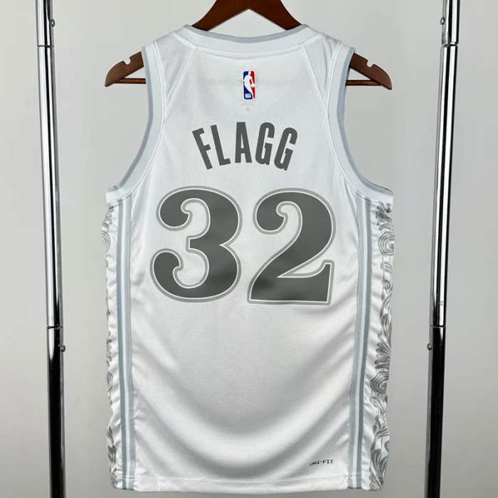 24-25 Dallas Mavericks FLAGG #32 White City Edition Top Quality Hot Pressing NBA Jersey