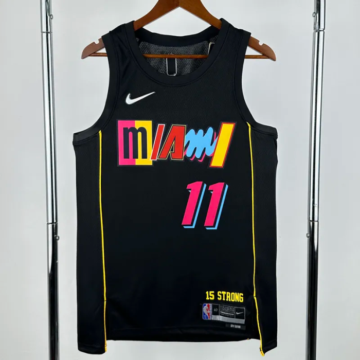 21-22 HEAT JAQUEZ JR. #11 Black City Edition Top Quality Hot Pressing NBA Jersey (圆领）