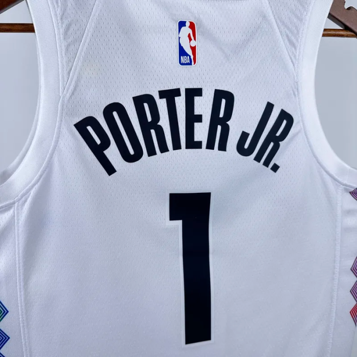 24-25 Nuggets PORTERJR. #1 White City Edition Top Quality Hot Pressing NBA Jersey