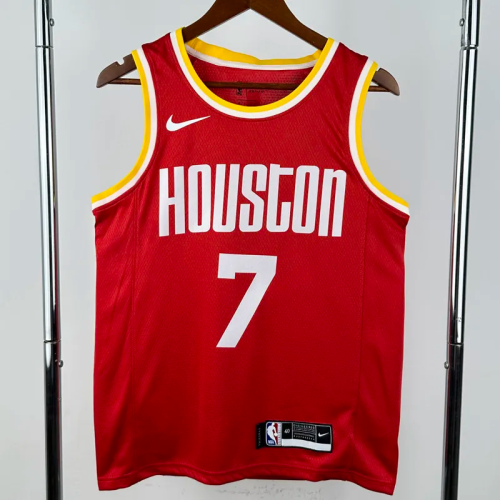ROCKETS DURANT #7 Red Retro Top Quality Hot Pressing NBA Jersey