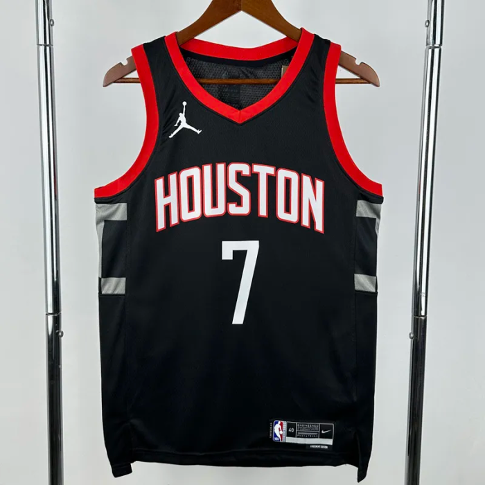 23-24 Rockets DURANT #7 Black Top Quality Hot Pressing NBA Jersey (Trapeze Edition)飞人版