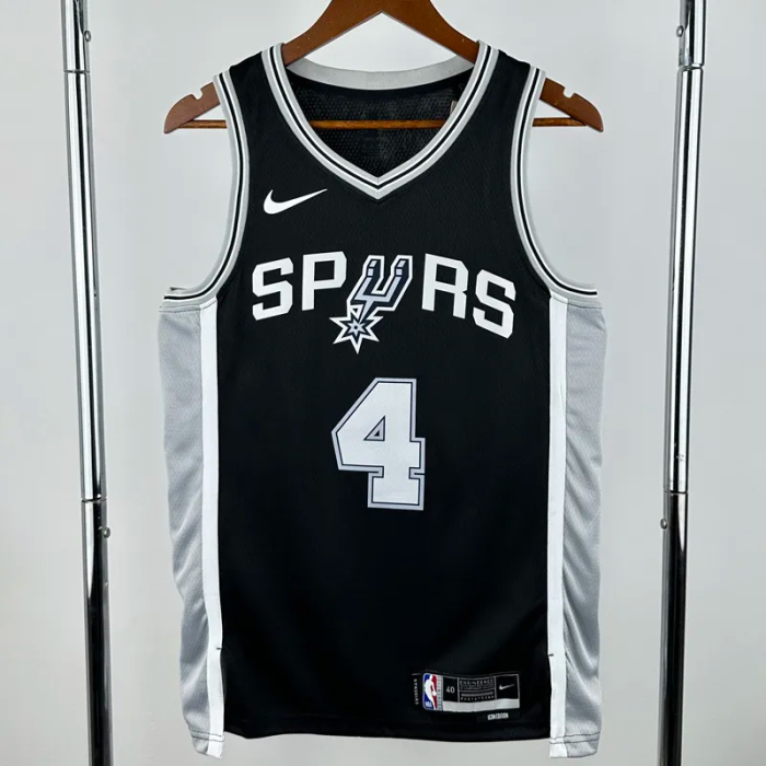 22-23 SA Spurs FOX #4 Black Top Quality Hot Pressing NBA Jersey