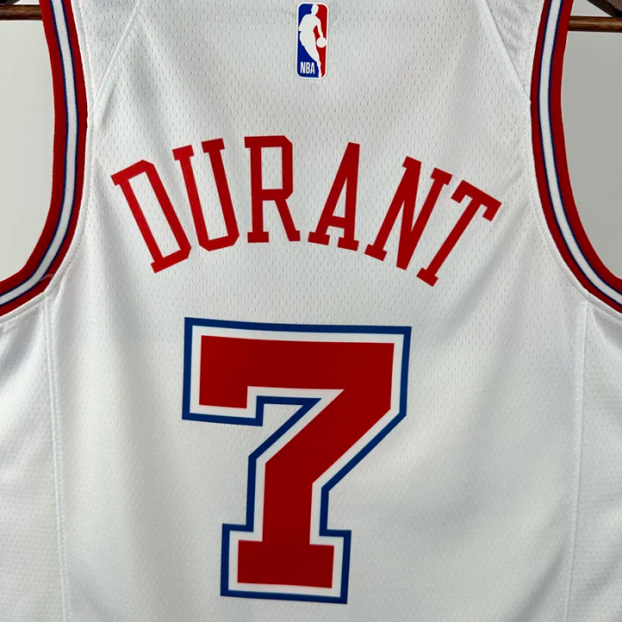 23-24 ROCKETS DURANT #7 White City Edition Top Quality Hot Pressing NBA Jersey