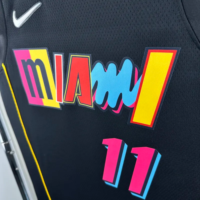 21-22 HEAT JAQUEZ JR. #11 Black City Edition Top Quality Hot Pressing NBA Jersey (圆领）