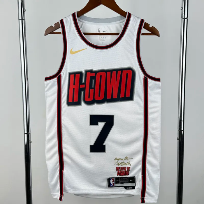 24-25 ROCKETS DURANT #7 White City Edition Top Quality Hot Pressing NBA Jersey