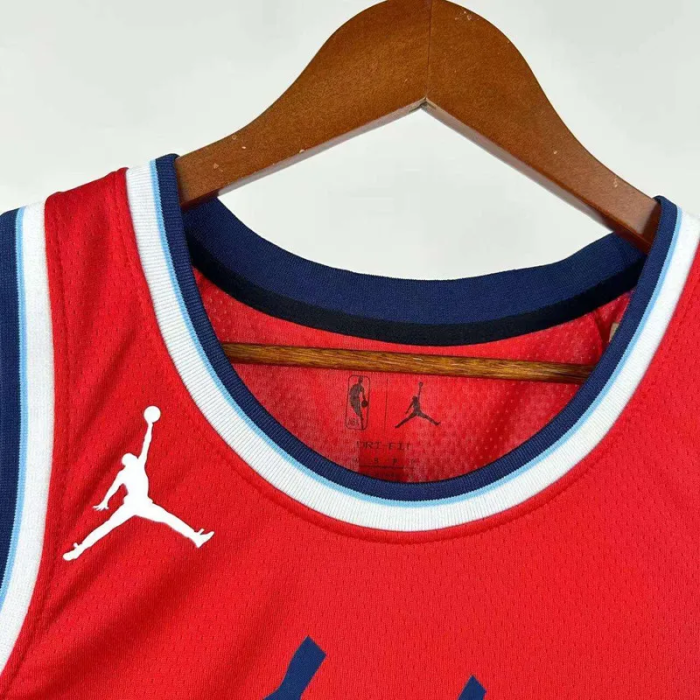 24-25 Clippers PAUL #3 Red Top Quality Hot Pressing NBA Jersey (Trapeze Edition) 飞人版