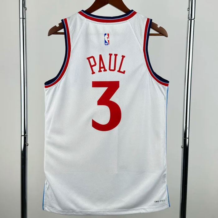 24-25 Clippers PAUL #3 White City Edition Top Quality Hot Pressing NBA Jersey