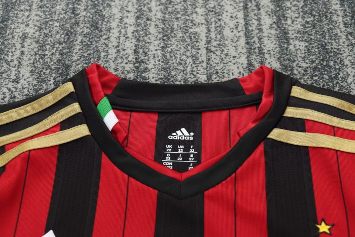 2013-2014 AC Milan Home Long sleeves Retro Kids Soccer Jersey