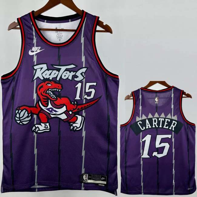 25-26 Raptors CARTER #15 Purple Retro Top Quality Hot Pressing NBA Jersey