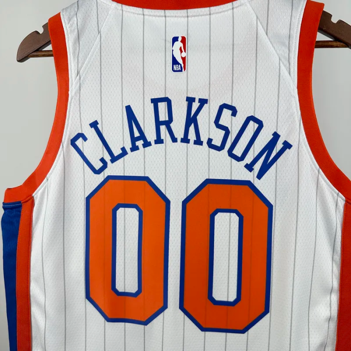 24-25 KNICKS CLARKSON #00 White City Edition Top Quality Hot Pressing NBA Jersey