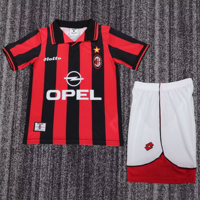 1997-1998 AC Milan Home Retro Kids Soccer Jersey
