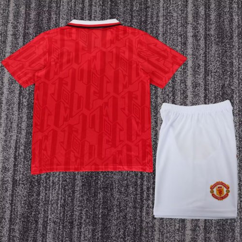 1992-1994 Manchester United Home Retro Kids Soccer Jersey