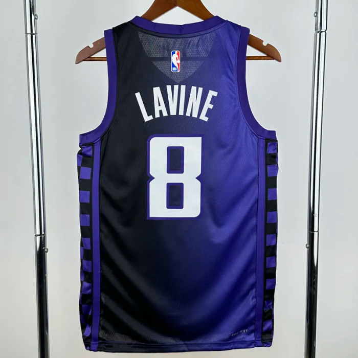 23-24 Kings LAVINE #8 Purple Top Quality Hot Pressing NBA Jersey (Trapeze Edition)飞人版