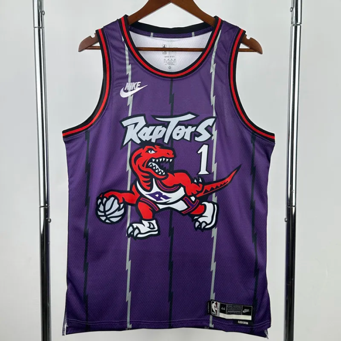 25-26 Raptors McGRADY #1 Purple Retro Top Quality Hot Pressing NBA Jersey