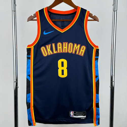 24-25 OKC Thunder WILLIAMS #8 Black City Edition Top Quality Hot Pressing NBA Jersey