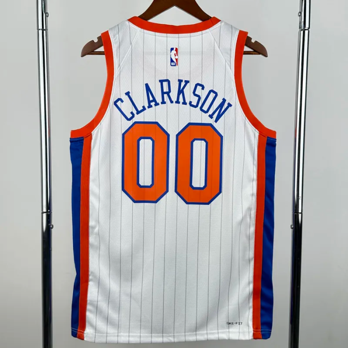 24-25 KNICKS CLARKSON #00 White City Edition Top Quality Hot Pressing NBA Jersey
