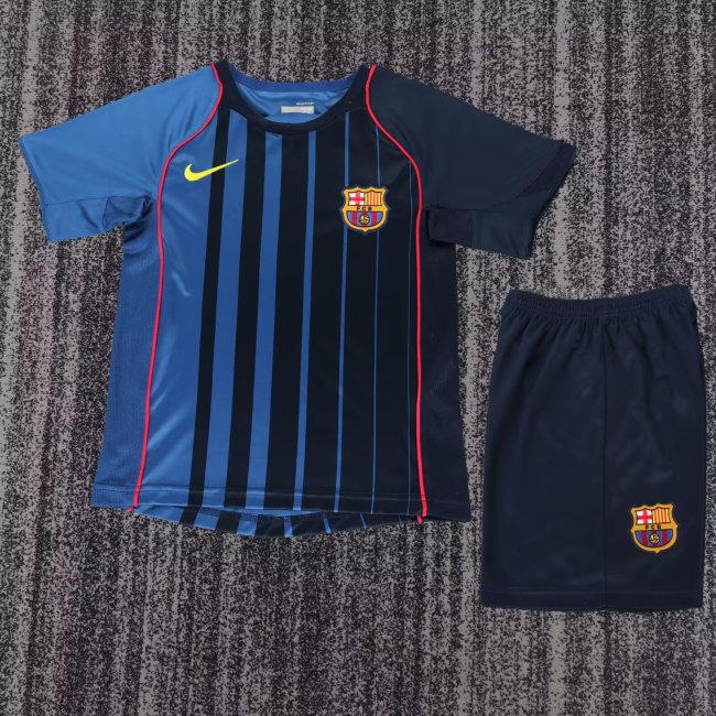 2004-2005 Barcelona Away Retro Kids Soccer Jersey