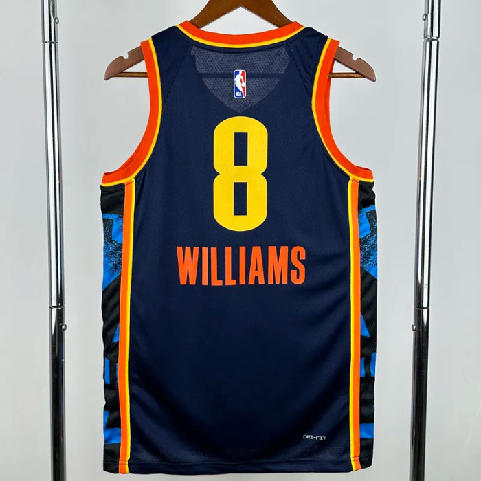 24-25 OKC Thunder WILLIAMS #8 Black City Edition Top Quality Hot Pressing NBA Jersey