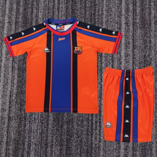 1997-1998 Barcelona Away Retro Kids Soccer Jersey
