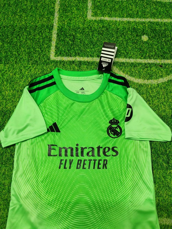 25-26 Real Madrid Green GoalKeeper Kids Soccer Jersey