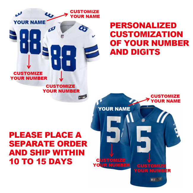 2024，2025 NFL Third Generation Jersey Personalized Customization(10-15 days for Shipment, Please Remarks the Name and Number)