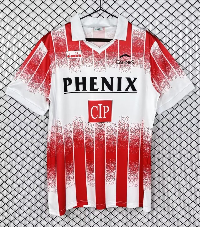 1991-1992 AS Cannes Home Retro Soccer Jersey