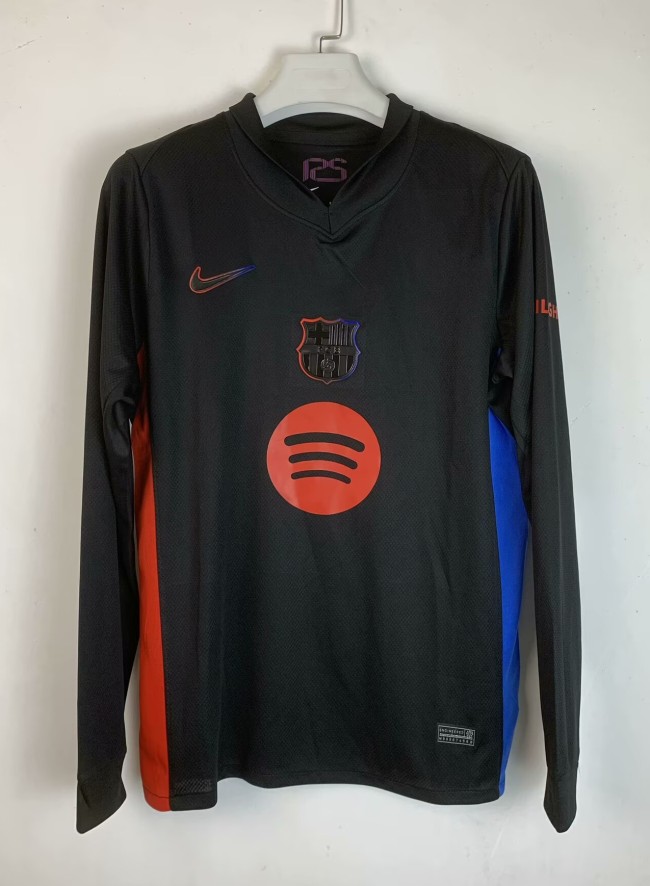 24-25 Barcelona Away Long Sleeve Fans Soccer Jersey