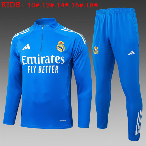 25-26 Real Madrid High Quality Kids Half Pull Tracksuit