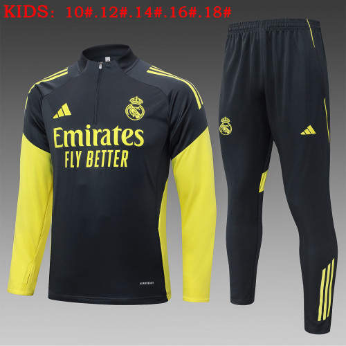 25-26 Real Madrid High Quality Kids Half Pull Tracksuit
