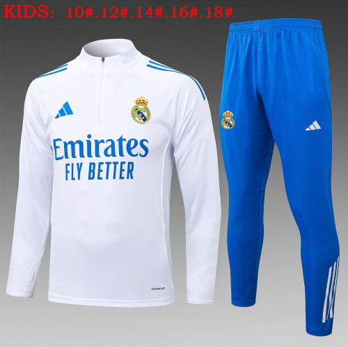 25-26 Real Madrid High Quality Kids Half Pull Tracksuit