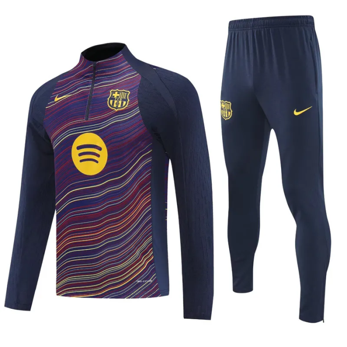 25-26 Barcelona High Quality Half Pull Tracksuit