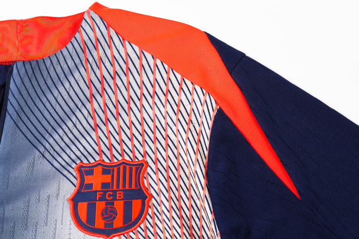 25-26 Barcelona High Quality Kids Half Pull Tracksuit