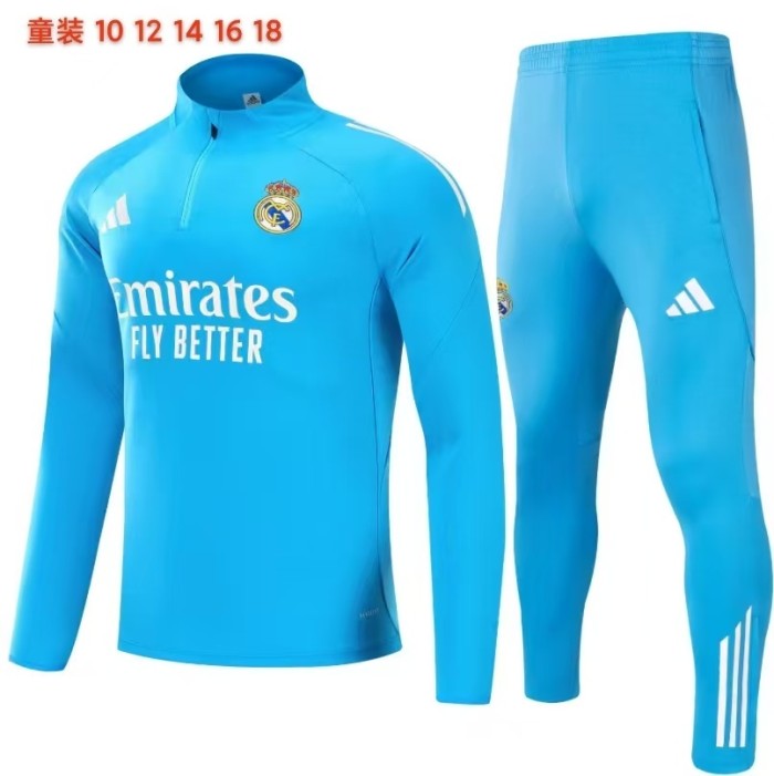 25-26 Real Madrid High Quality Kids Half Pull Tracksuit