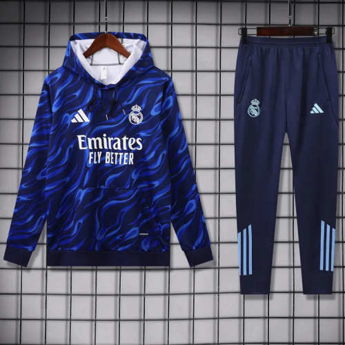 25-26 Real Madrid Royal blue Hoodie Tracksuit (卫衣套装)