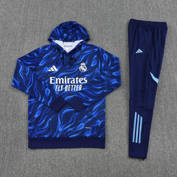 25-26 Real Madrid Royal blue Hoodie Tracksuit (卫衣套装)