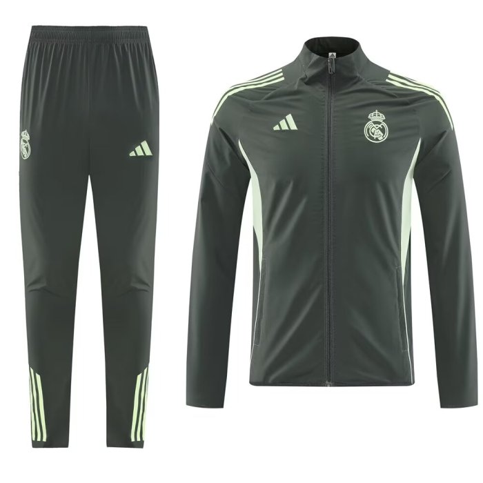 2025 Real Madrid Green High Quality Windbreaker Suit