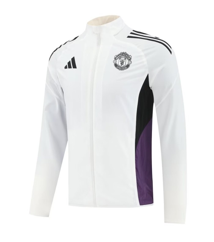 25-26 Manchester United White Windbreaker