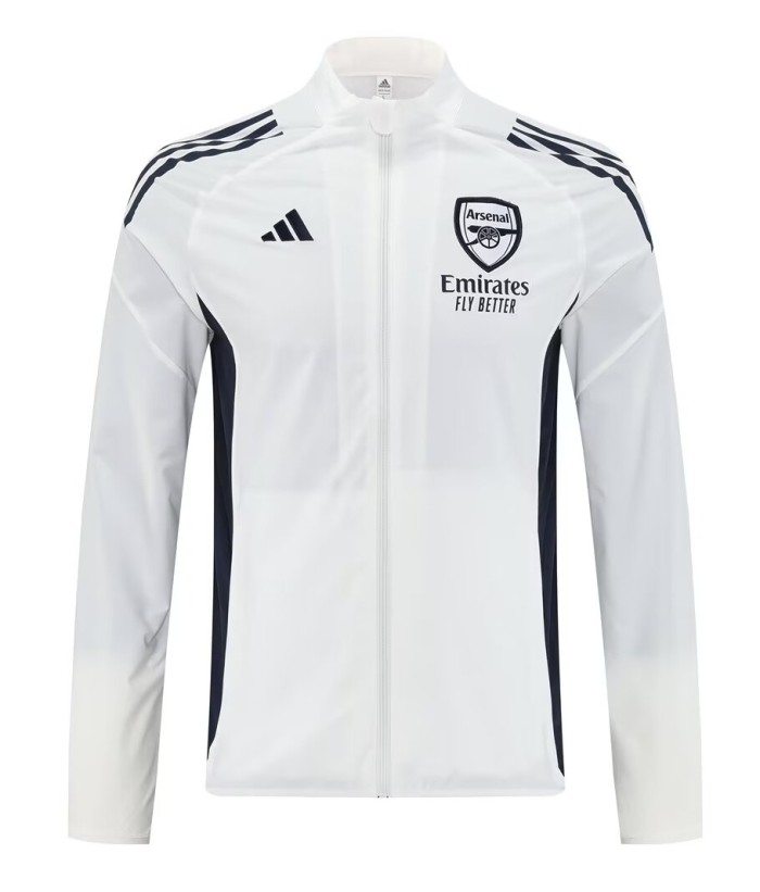 2025 Arsenal White High Quality Windbreaker Suit