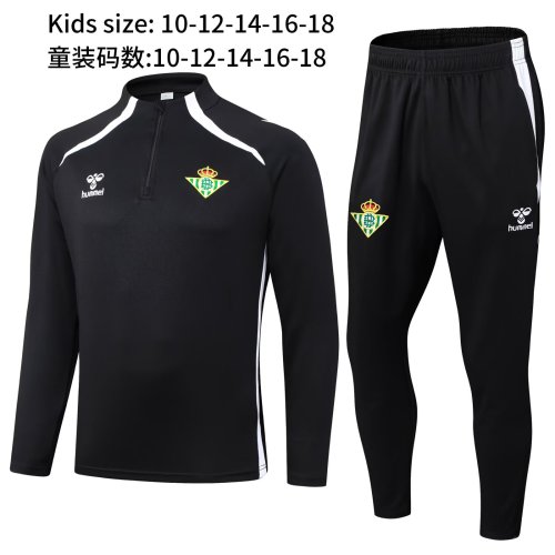 25-26 Real Betis High Quality Kids Half Pull Tracksuit