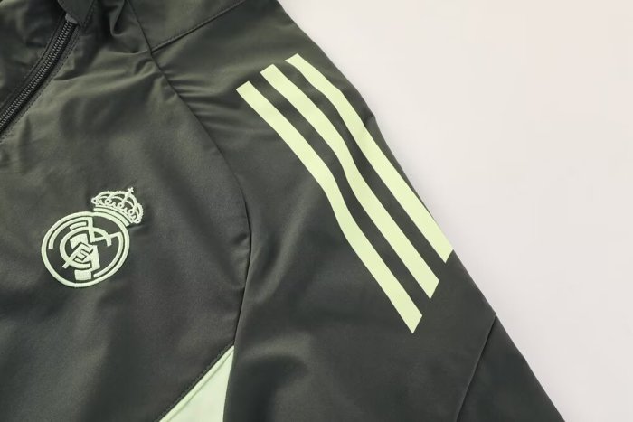 2025 Real Madrid Green High Quality Windbreaker Suit