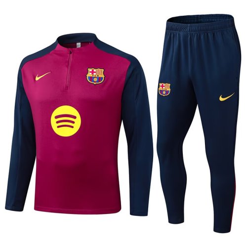 25-26 Barcelona High Quality Half Pull Tracksuit