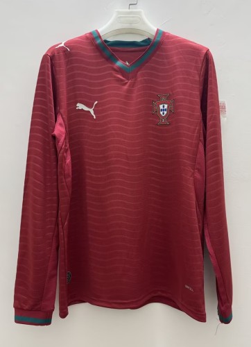 2026 Portugal Home Long Sleeve Fans Soccer Jersey*长袖