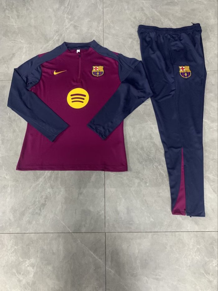25-26 Barcelona High Quality Half Pull Tracksuit